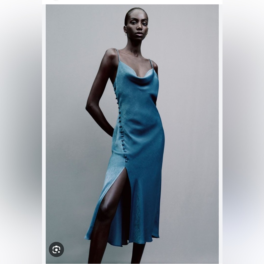 NWT Zara Cowl Neck Satin Slip Dress